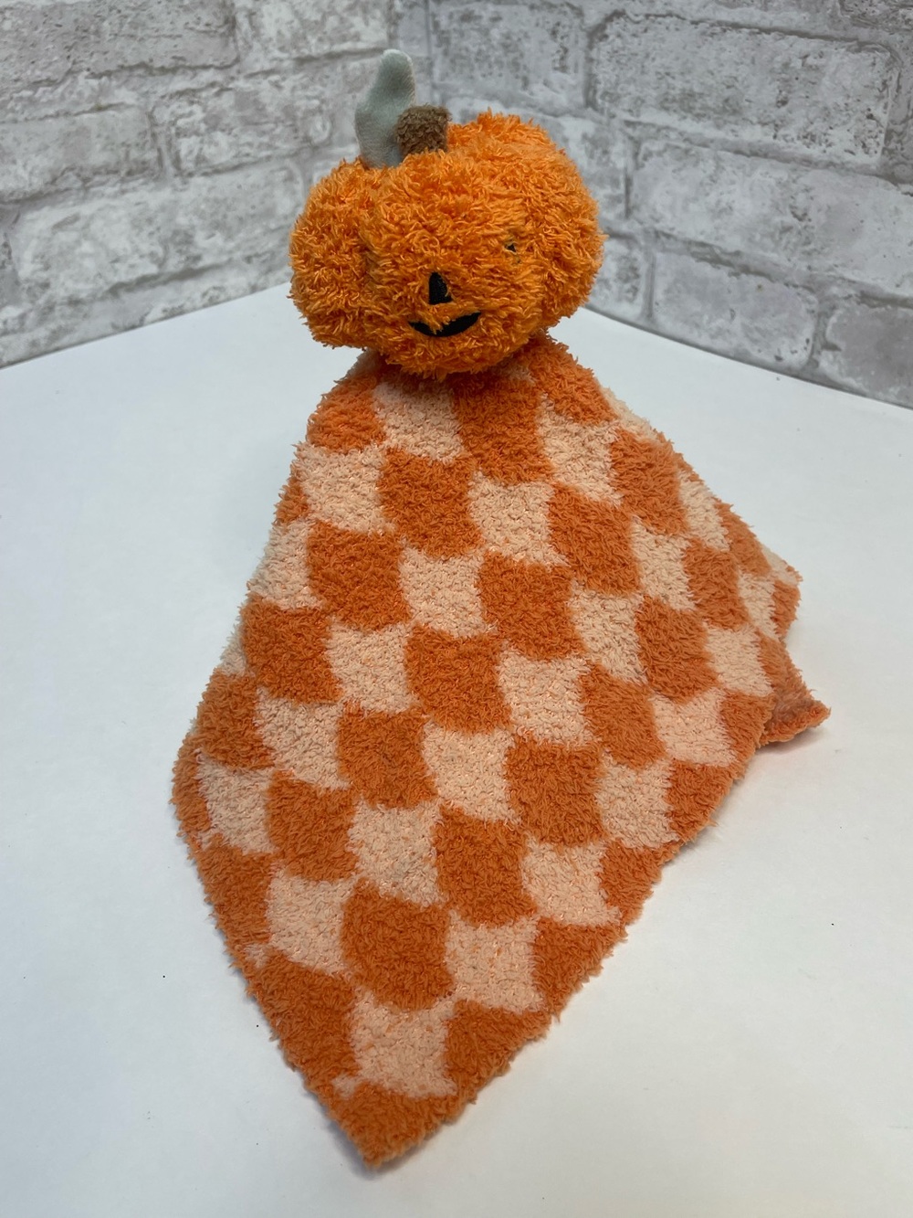 Cloud Island Pumpkin Plush Halloween Security Blanket Orange Lovey 14” Rare HTF